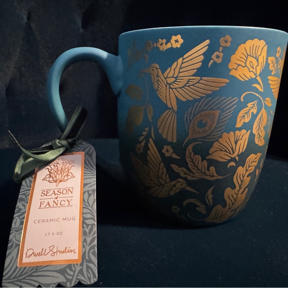 Dwell Studios Season of Fancy Soft Touch Ombré Hummingbird Mug NWT